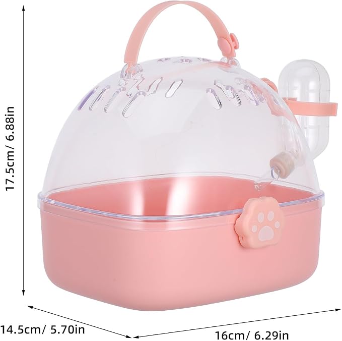Small Pet Carrier Cage with Water Bottle Portable Hamster Travel Cage - Image 7