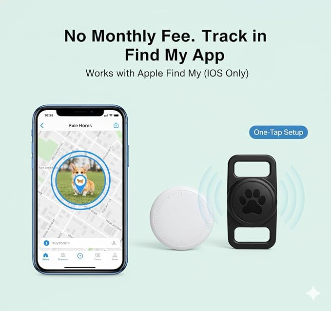 Smart Pet Location Tag with Holder – No Monthly Fee, Compatible with Apple Find - Image 3
