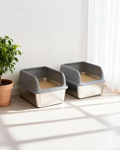 2-Pack Stainless Steel Cat Litter Box - Image 9