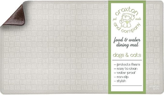 CROXTON & CO. Non-Slip Faux Leather Pet Feeding Mat by CroxtonandCompany