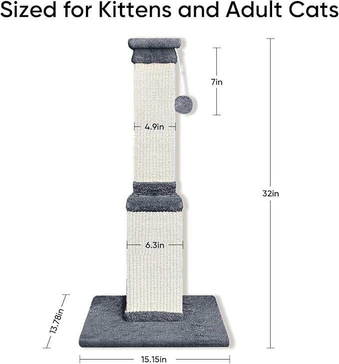 AGYM Cat Scratching Post, 32 Inch Cat Scratching Posts - Image 3