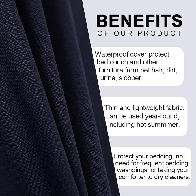 DUJUIKE Waterproof Bed Cover for Dog and Cats, Pet Hair Resistant Bed Sheet - Image 7