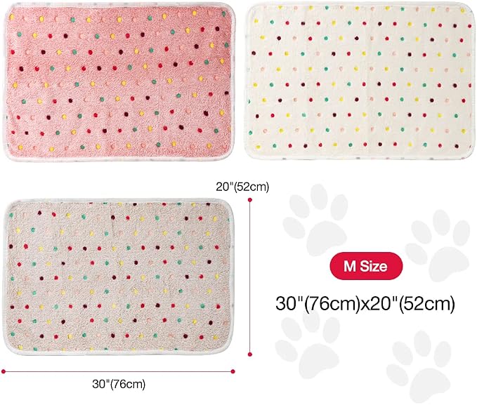 Dono 1 Pack 3 Dog Blankets, Soft Fluffy Fleece Pet Blanket Warm Sleep Mat Paw - Image 3