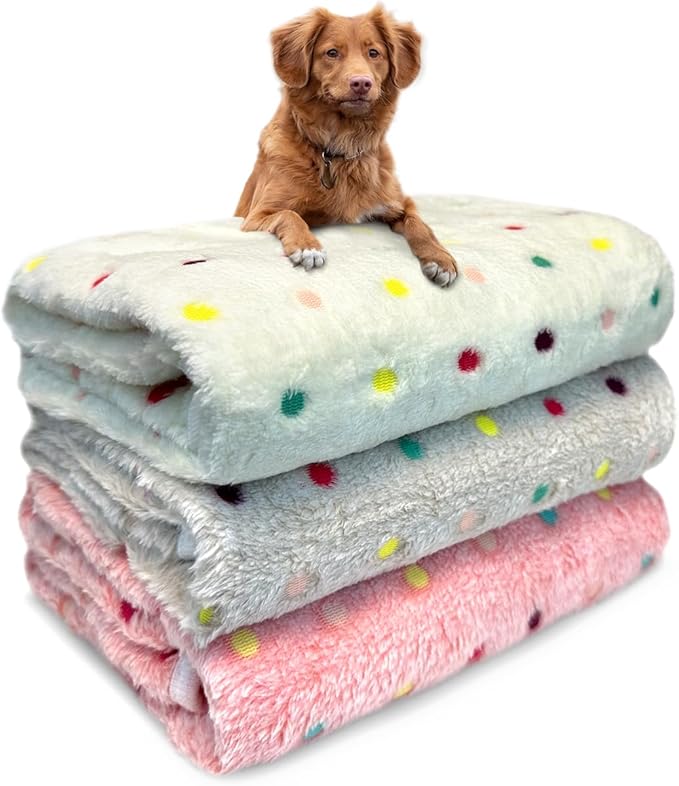 Dog Blankets for Medium Large Dogs, 3 Pack Washable Pet Throw 41" x 31" by NXDZI