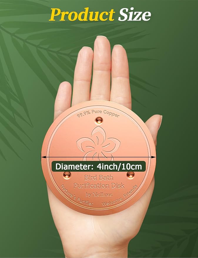 Mellbree 3-Pack Bird Bath Copper Disk, 0.6mm Reinforced 99.99% Pure Copper - Image 7