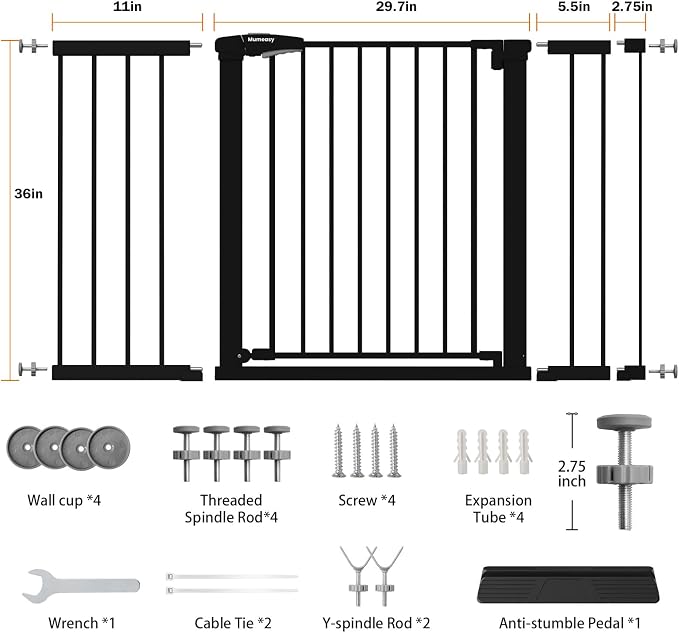 Mumeasy 36" Extra Tall Baby Gate - Image 2