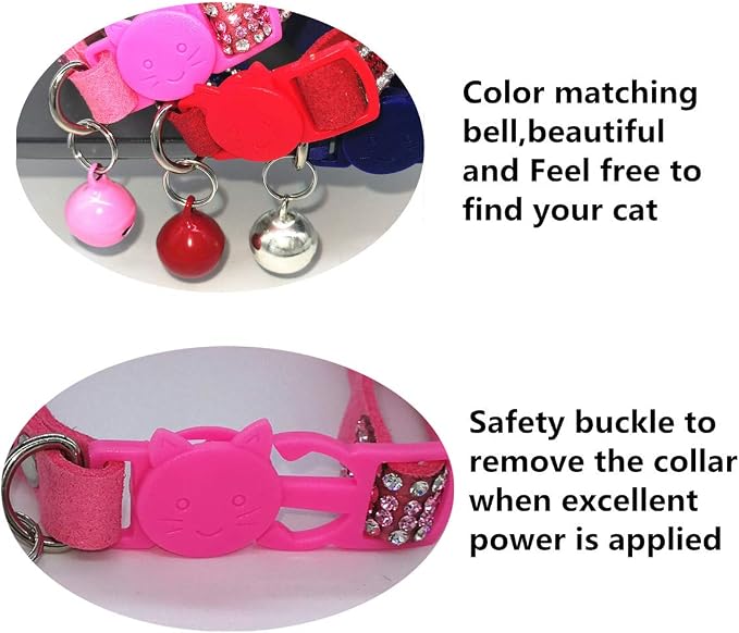 THAIN Basic Adjustable Cat Collar Bling Diamond Breakaway - Image 5