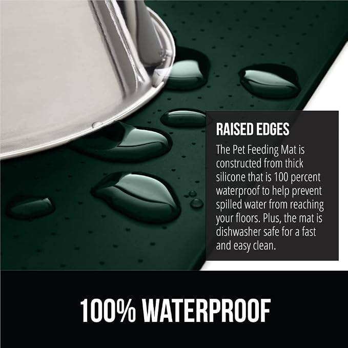 GORILLA GRIP 100% Waterproof Raised Edge BPA Free Silicone Pet Feeding Mat - Image 3