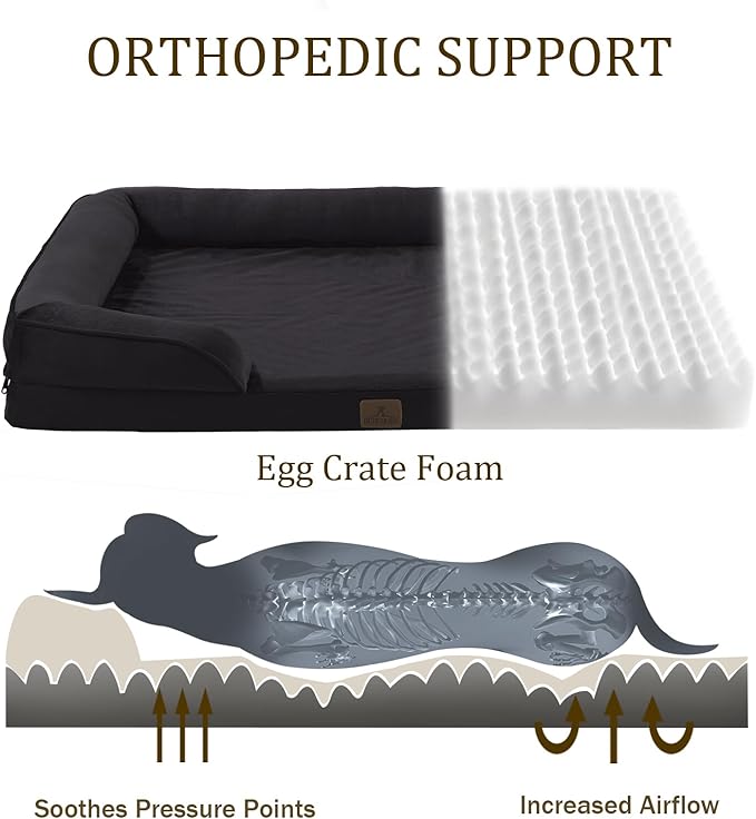 Bedfolks Orthopedic Dog Bed XL, Waterproof Dog Sofa Bed - Image 2