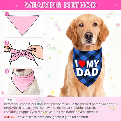 GreenJoy Cute Plaid Dog Bandana – Washable Pet Triangle Scarf - Image 5