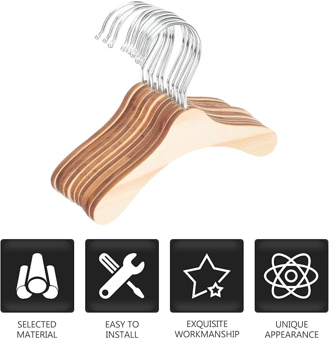 Wooden Dog Hangers 8.66 Inch Small Pet Hangers Wear-Resistant Solid Wood - Image 8