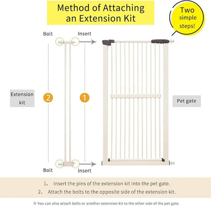 Lumizone Extra Tall Pet Gate 55.12" High Pressure Mounted 4.13" Wide Extension - Image 3