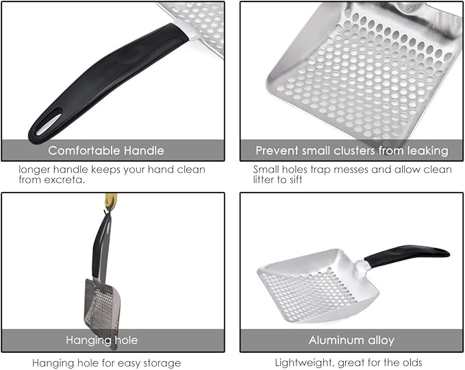 DS. DISTINCTIVE STYLE Cat Litter Scoop Deep Shovel Metal Sifter - Image 4