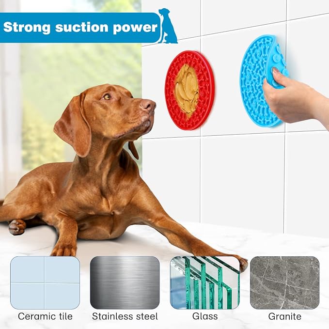 Dog Lick Pad, Pet Bathing Grooming Distraction Wall Mounted Silicone Slow - Image 2