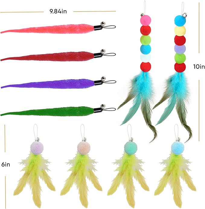 Cat Toys for Indoor Cats, 13 Packs Interactive Cat Wand Toy Set - Image 4