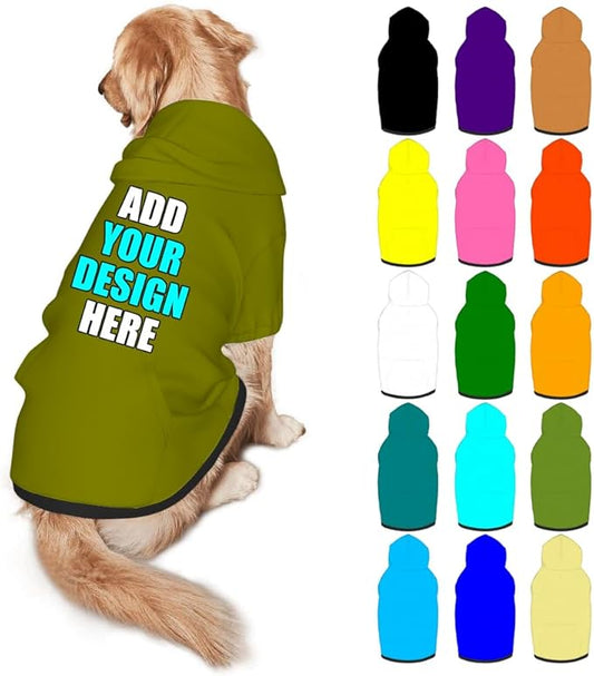 Customized Dog Hoodie with Name Logo Personalized Text Soft & Warm by Mynvzrk