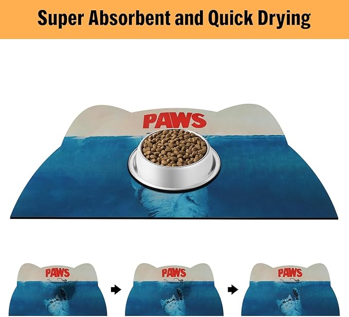 Cat Food Mat - Pet Feeding Mat for Floor, Waterproof, Super Absorbent, Dog - Image 4