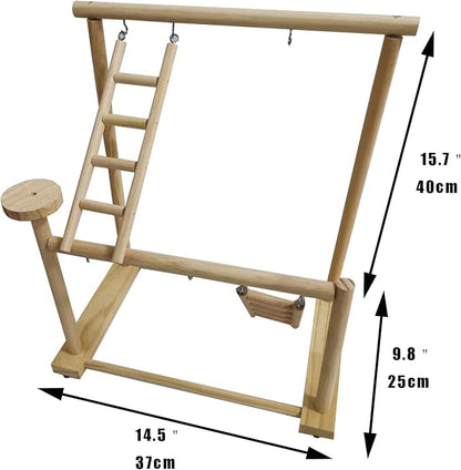 Parrots Playground, Bird Play Gym Wood Perch Stand Colours Revolving Climb - Image 6