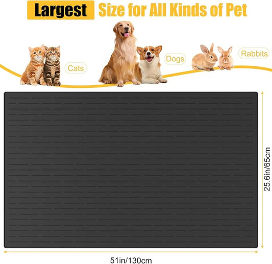 51.2"x25.6" Largest Dog Food Mat, XXXXL Silicone Dog and Cat Mat - Image 2