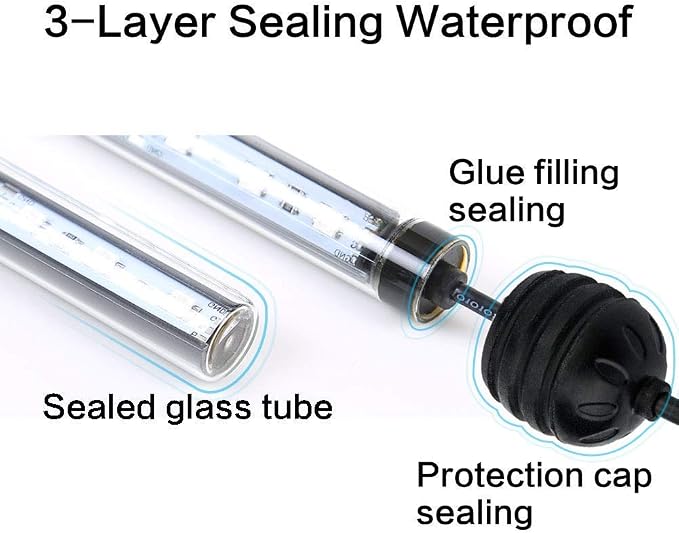 LED Aquarium Light, 7.5inch Colorful Fish Tank Light Submersible Underwater - Image 3