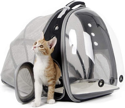Back Expandable Cat Backpack Carrier, Fit up to 12 lbs, Space Capsule Bubble by halinfer
