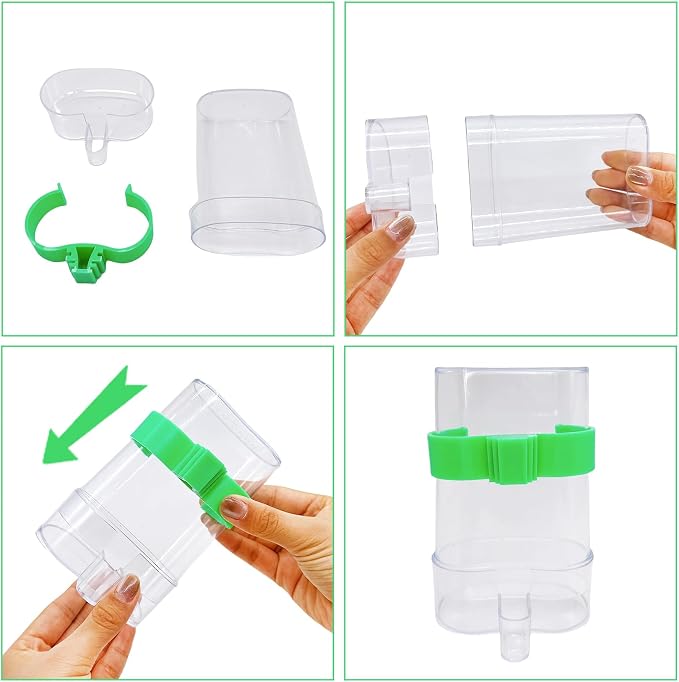 Hamiledyi Parakeet Water Dispenser 4pcs Automatic Bird Water Dispenser - Image 8