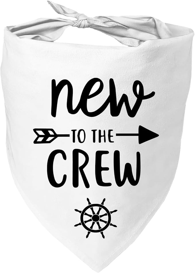 New to The Crew Dog Bandana New Puppy Announcement Gender Reveal Gift by Mixrowa