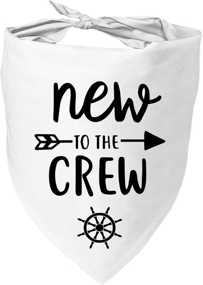 New to The Crew Dog Bandana New Puppy Announcement Gender Reveal Gift by Mixrowa