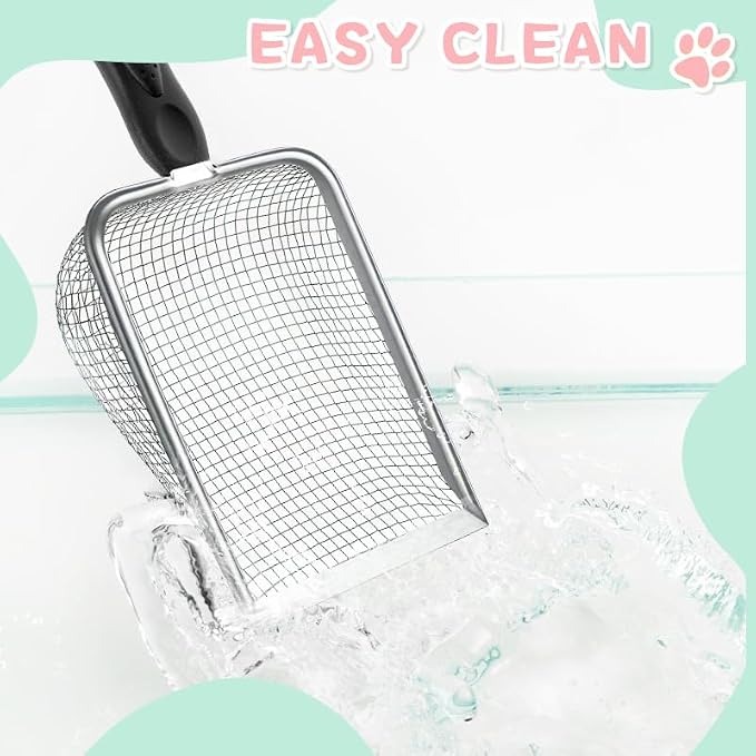 Metal Cat Litter Scoop, Sturdy Litter Cleaner Corner Shovel, Stainless Steel - Image 4