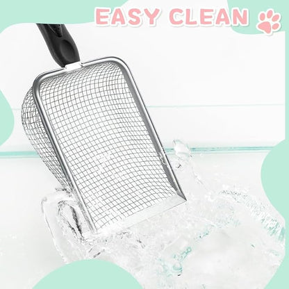 Metal Cat Litter Scoop, Sturdy Litter Cleaner Corner Shovel, Stainless Steel - Image 4