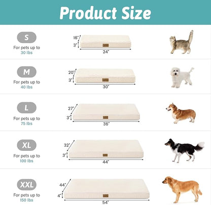 Dog Crate Bed for Small Size Dogs, Rectangular Orthopedic Cat Beds, Foam - Image 4