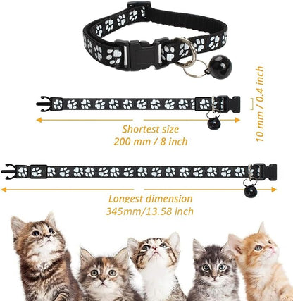 MJIYA Cat Collar with Bell, Breakaway Grid Collar with Plastic Buckle, Light - Image 2