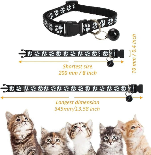 MJIYA Cat Collar with Bell, Breakaway Grid Collar with Plastic Buckle, Light - Image 2