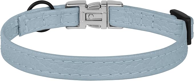Leather Cat Collar with Buckle and Removable Bell - Image 9