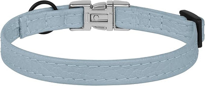Leather Cat Collar with Buckle and Removable Bell - Image 9