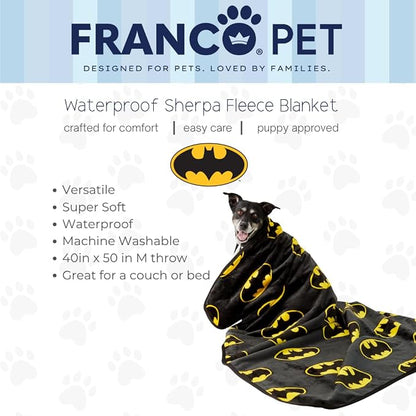 Franco Pet Batman DC Comics Bat Shield Logo Super Soft Cozy Waterproof - Image 2