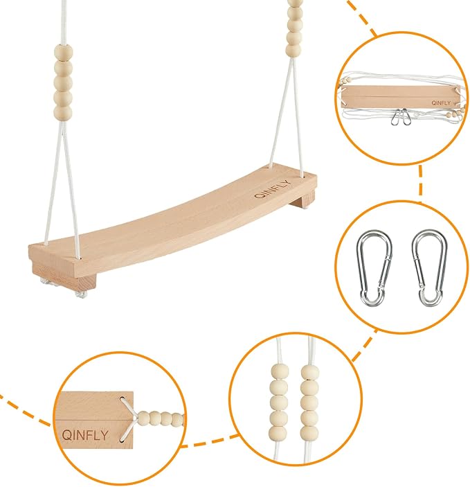 Arc-Shaped Chicken Swing Heavy Beech Wood Chicken Toys - Image 4