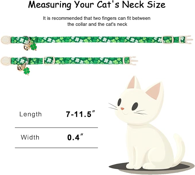 2 Pack St. Patrick’s Day Cat Collars - Image 4