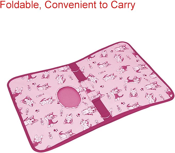 Pet Carrier with Shoulder Strap, 14 Inch x 9.4 Inch x 7 Inch Foldable Pink - Image 2