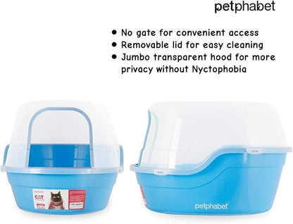 Petphabet Jumbo Hooded Cat Litter Box, Extra Large, Light Blue - Image 5