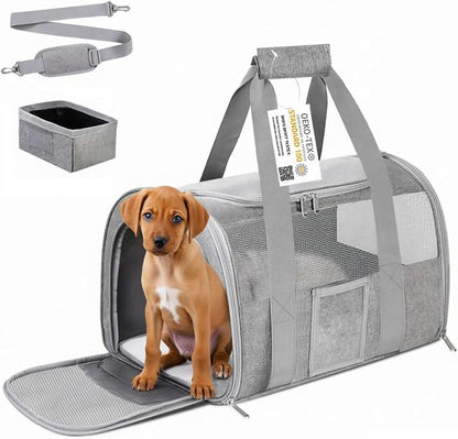 20 Inch Large Cat Carrier, Soft Sided Pet Carrier by SECLATO