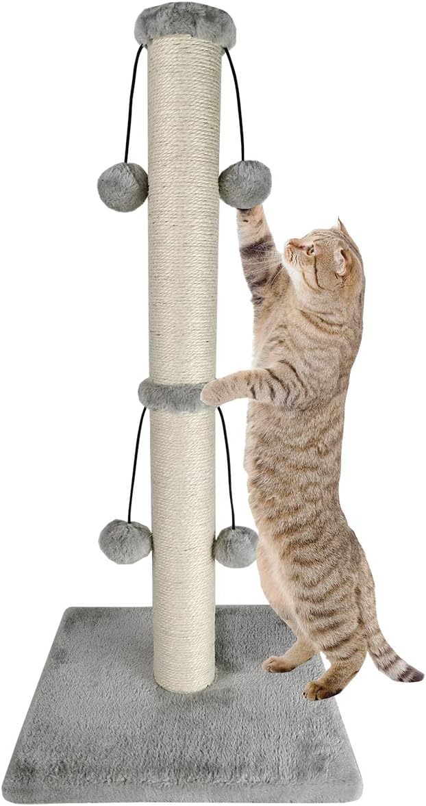 Dimaka 29'' Cat Scratching Post, Natural Sisal Rope Scratcher Post, Kitten Claw by DIMAKA
