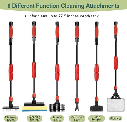 hygger Easy Clean Fish Tank Cleaner, 6 in 1 Aquarium Cleaning Tools Kit - Image 7