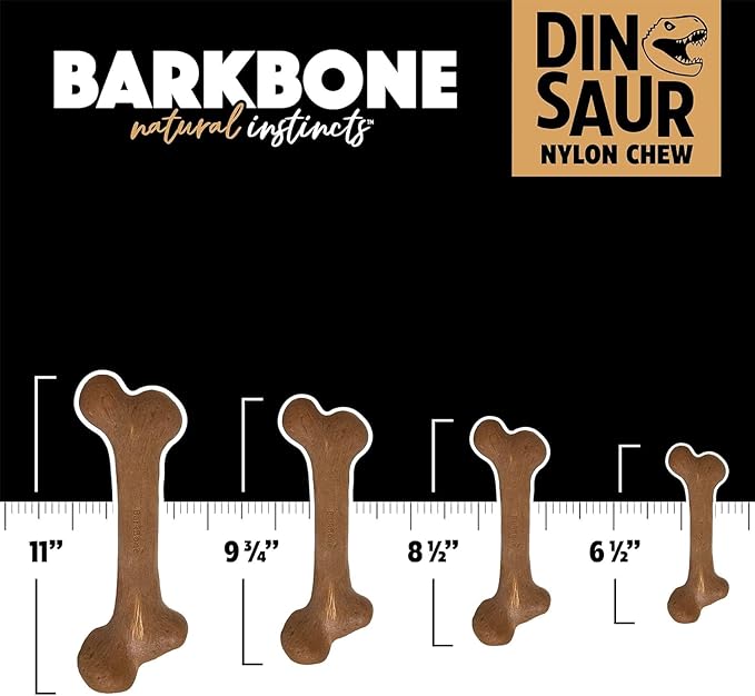 Pet Qwerks Dinosaur BarkBone, Nylon Dog Bone - Image 2