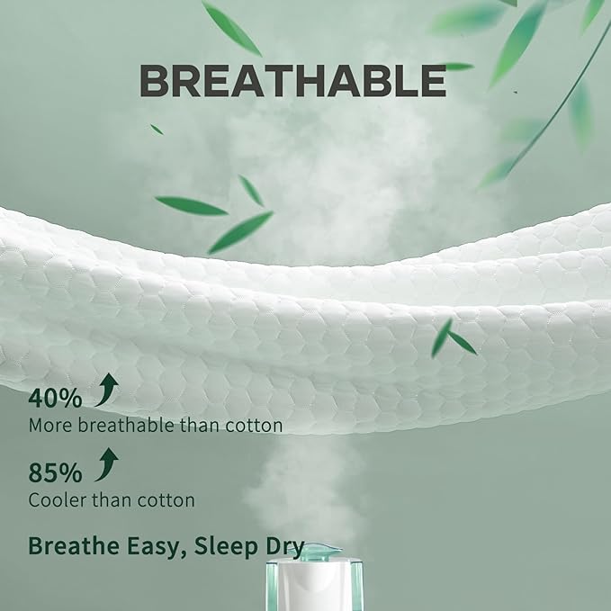 OhGeni 100% Waterproof Mattress Protector, Twin Size Mattress Soft Pad - Image 6