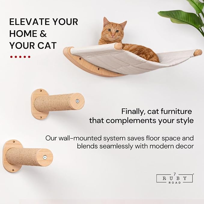 7 Ruby Road Cat Wall Shelves Hammock Set - Image 2
