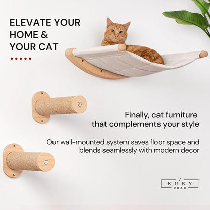 7 Ruby Road Cat Wall Shelves Hammock Set - Image 2