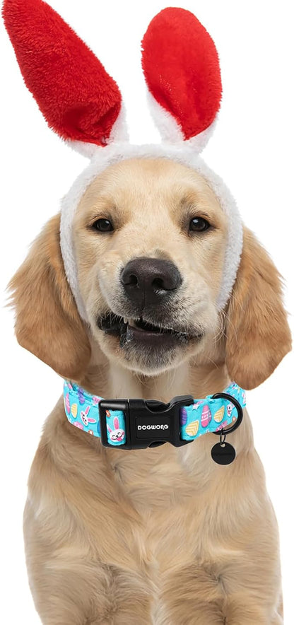 DOGWONG Easter Dog Collar, Colorful Egg Dog Collar Soft Durable Adjustable - Image 4