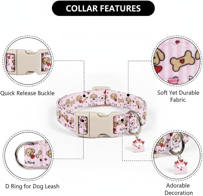 Pink Dog Collar, Girl Dog Collar - Image 2
