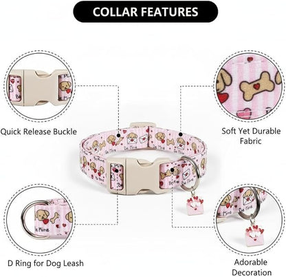 Pink Dog Collar, Girl Dog Collar - Image 2